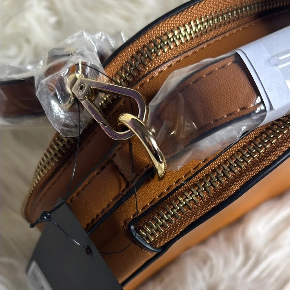 Forever 21 Brown and Gold Dome Crossbody Bag